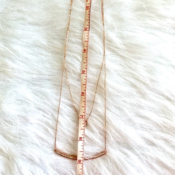 Rose gold tone cz layered adjustable necklace - NEW! (#2) -SOLD - Picture 6 of 7